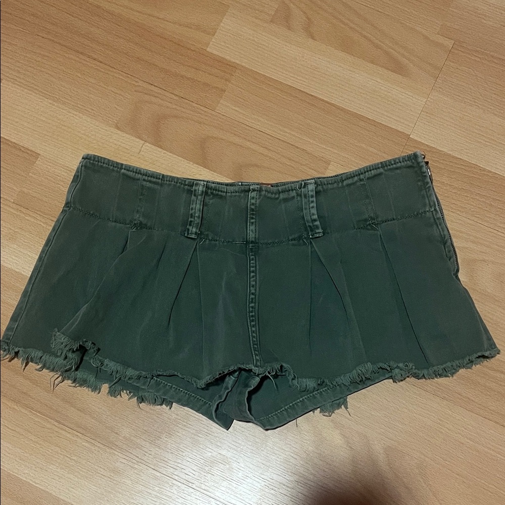 Y2K Free People: Military Green Mini Skort